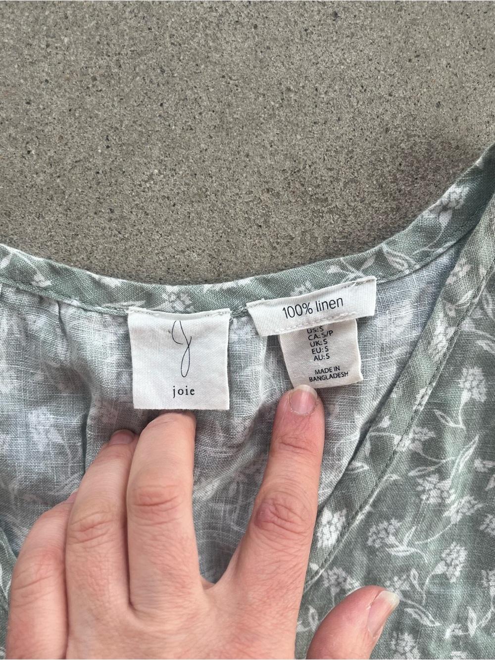 Joie 100% Linen Tiered Sundress Sage Green Floral V-Neck Sleeveless Size S - Picture 5 of 8